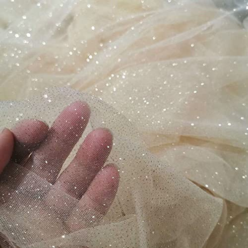 1m*150cm Sparkly Pailletten Stoff Tüll Spitze Netzstoff von The Fabrics - Hochzeitszubehör für DIY Handgemachte Kleidung, Hochzeitskleid, Home Decor