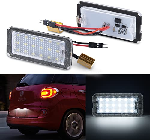 OZ-LAMPE LED Kennzeichenbeleuchtung für Fia-t 500 500C Convertible, Kennzeichen mit CAN-Bus, Nummernschildbeleuchtung LED, 2 Stücke
