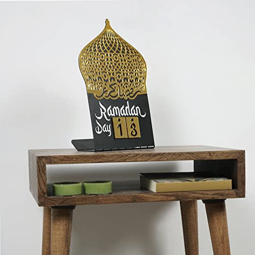Ramadan-Kalender | Tage des Ramadan | Countdown bis Eid | Gute Taten Kalender | Ramadan Eid Dekoration | Geschenk für Muslime | Tischdekoration | (Gold)