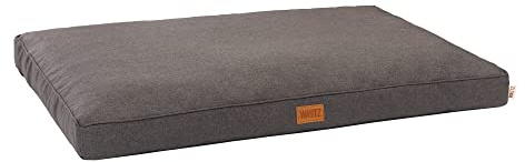 MSS e.K. Hundebett Home Mattress 100 x 75 cm L in Braun Hundekorb mit abnehmbaren Velours-Bezug und weicher Polsterung waschbares Hundekissen 100 x 75 x 10 cm Hundematte Hundesofa Welpenbett