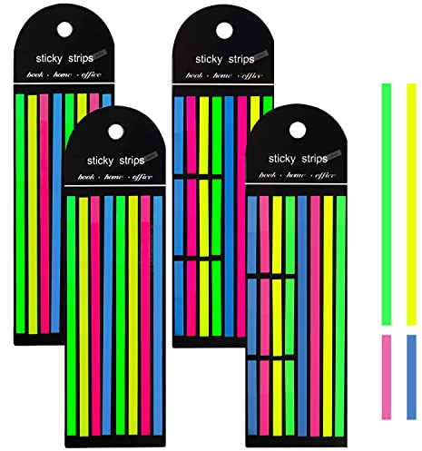 Notizpapier Fluoreszierend Textmarker Streifen Transparent Highlighter Strips Haftnotizen Sticky Notes Haftstreifen Pastell Markierungsstreifen Bunte Schulsachen für Notizblock Lesen