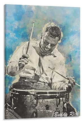 GUNDE The World's Greatest Drummer Buddy Rich Vintage Art Poster Kunst Wandbild Leinwand Poster Moderne Schlafzimmer Dekor 60 x 90 cm