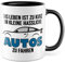 Tasse Autoliebhaber Geschenk, Das Leben ist zu kurz um kleine hässliche Autos zu fahren Kaffeetasse mit lustigem Spruch Kaffee-Becher Autofan Tuner Tuning Autotuner Kfz Pkw (Weiß/Schwarz)