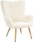 Yaheetech Armchair, Sherpa Fuzzy Tub Chair with High Back, Lounge Chair for Living Room, Bedroom, Study, Ivory