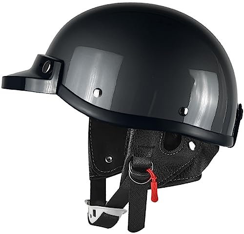 Retro-Halbhelm Im Japanischen Stil Für Männer Und Frauen, Elektroauto-Schutzhelm, Schaufelhelm, DOT/ECE-Zugelassener Motorrad-Sturzhelm, Vespa-Jet-Helm Für Männer Und Frauen C,M(56-57CM)