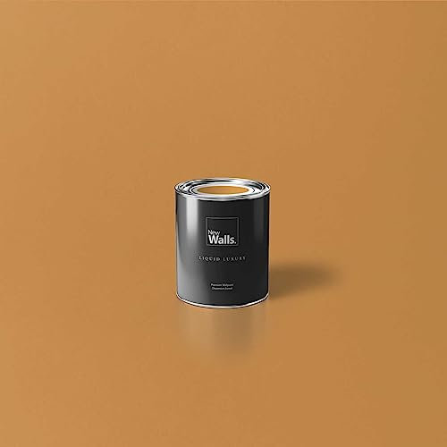 New Walls Premium Wandfarbe Orange Liquid Luxury Dispersionsfarbe für Innenräume – 1 L