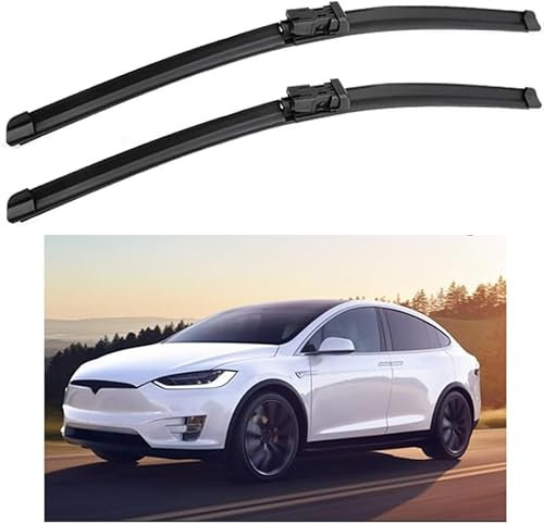 Auto Scheibenwischer für Tesla Model X 28+18 2016-2018, HD Leiser Scheibenwischer Ohne Knochen,B