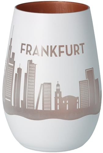 Goodtimes Windlicht Frankfurt Skyline (Weiß & Bronze)