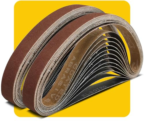 TPmax 13 x 457 mm Sanding Belts 80 Grit – Premium Aluminum Oxide Belts for Belt Sanders, Antistatic & Washable – 24 Pack