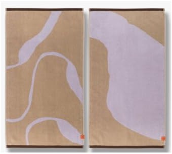 Mette Ditmer NOVA ARTE Towel, 2-Pack W50 x L90 cm Sand/Lilac [Set]
