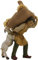 FADEDA Knecht mit Strohsack und Ziege/Höhe:11 cm/handbemalt/detailgetreue Krippen Figuren - Weihnachten Tisch Dekoration Krippe Zubehör