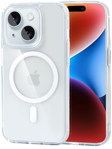 Ykasia Case for iPhone 15 6.1-Inch, Compatible with MagSafe, Military-Grade Protection, Yellowing Resistant, Classic Hybrid Magnetic Case, Scratch-Resistant Back (Clear)