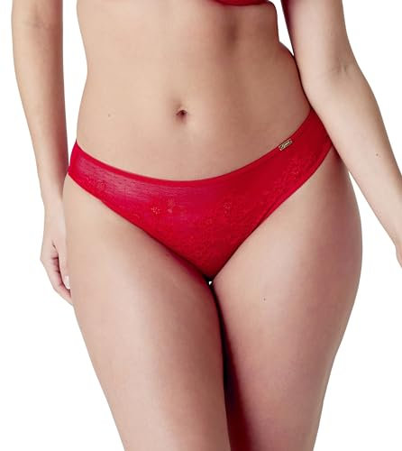 Gossard Women's Glossies Lace Brief, Red (Chilli Red), XS