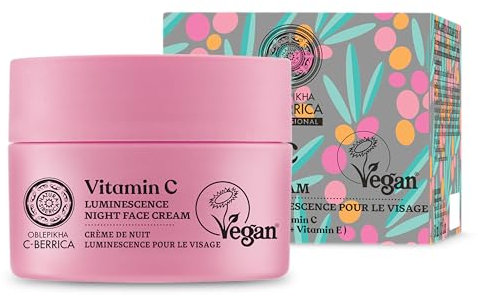 Natura Siberica OBLEPIKHA C-BERRICA Luminescence Nachtcreme - Regenerierende Nachtpflege mit Vitamin C für strahlende Haut - 50 ml