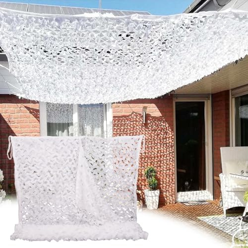 tarnnetz Weiß 2x1m(6.5x3.2ft),sonnensegel,Militärisch Verstärktes Tarnung Netz,strapazierfähiges Schattennetz,für Jagd Freien,gartendekoration