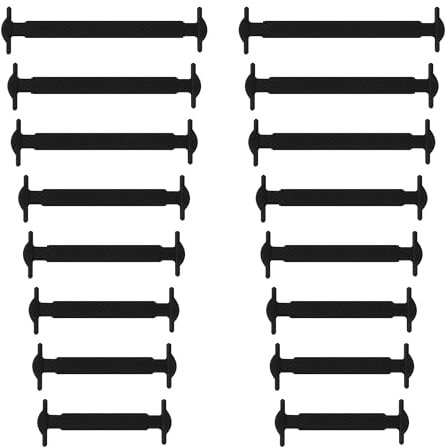 Yusimu No Tie Elastic Trainers Shoelaces for Adult and Kids,Tieless Flat Laces for Converse,Air Force,and Boots,Waterproof,Stretchy Silicone Shoes Laces - Black