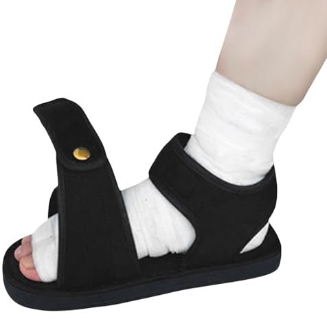 FakeFace Chaussure de Plâtre Post-opératoire Réglable, Chaussure Bout Ouvert pour Pied Blessé, Protection pour Fracture du Pied, Pieds Gauche et Droit Universels pour Enfant Adulte