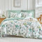 Tokokimo Super King Duvet Set White Bedding Sets, Blue Botanical Leaves Printed Super King Duvet Cover (1x Duvet Cover + 2x Pillowcase) Superking Bedding Set, White Blue/Printed