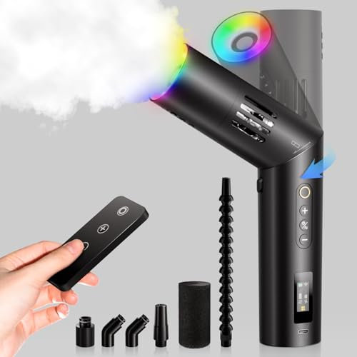 COLBOR Machine à fumée portable, CF5 Machine à brouillard rechargeable avec télécommande RGB Ventilateur pour fêtes, mariages, photographies, cosplay, Halloween