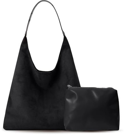 Electri-HQ donna borsa tracolla università borse grande bag spalla tote da nera lavoro capiente grandi uni pelle shopping shopper per university (nero)