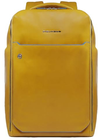 PIQUADRO - Zaino Blue Square Porta PC 15,6 in Pelle - Uomo - Giallo