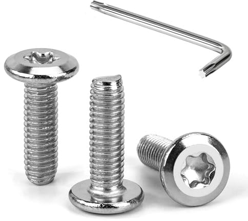 Tunejoy Viti a Testa Piatta Torx M6 x 20 mm Vite a Testa Esagonale Bulloni in Acciaio Inox A2 V2A Bulloni per Mobili con Chiavi a T30 Filettatura Completa 30 Pezzi