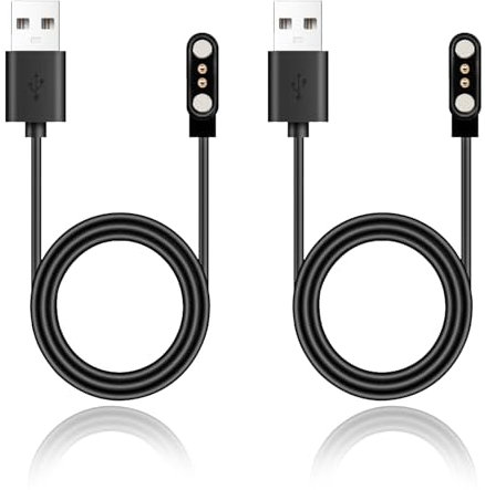 Anrbb 2 Stück Universal Ladekabel Smartwatch Magnetisch 2 polig, Kompatibel mit Smartwatches 2.84mm, Ladegerät Smartwatch, 60cm Tractive Ladekabel, Modelle A & B