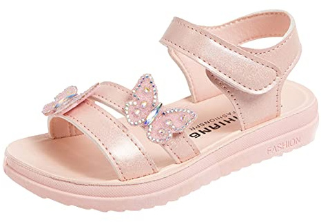 Generisch Sandals Girls Children's Shoes 2025 Comfortable Trekking Sandals Girls Boys Breathable Summer Shoes with Footbed Outdoor Barefoot Shoes Swimming Sandals, B Pink, 1/1.5 UK