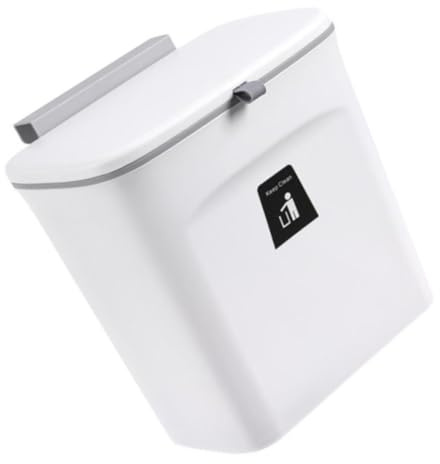 Cabilock Poubelle Murale Suspendue avec Couvercle Petite Corbeille à Papier en Plastique Design Économiseur d'Espace Compatible avec Portes de de 25 CM Cuisine et Salon