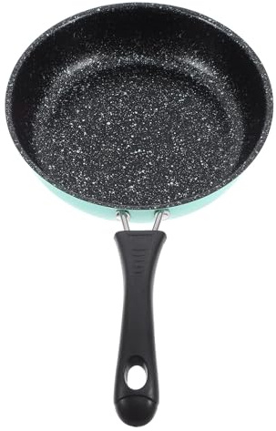 DECOMELODY Mini Egg Frying Pan Nonstick Iron Skillet with Ergonomic Anti-Slip Handle for Pancakes Eggs Meat Rapid Heating Portable Cookware for Kitchen Use