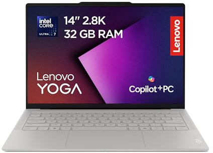 Lenovo Yoga Slim 7 Ultra Aura Edition | Laptop | Intel Ultra 7 | 32GB | 1TB | CoPilot+PC |142.8K WQXGA+Display|POLED|Touch|Intel Core Ultra 7 355|32GB RAM|1TB SSD|Intel Grafik|QWERTZ|Windows 11|Seashell