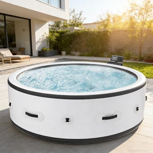 Aufblasbarer Whirlpool Spa, tragbarer Outdoor-Bubble-Massage-Spa für 4 bis 7 Personen mit 180 AirJets und EnergySense-Abdeckung, ideal für den Einsatz im Garten und auf der Terrasse