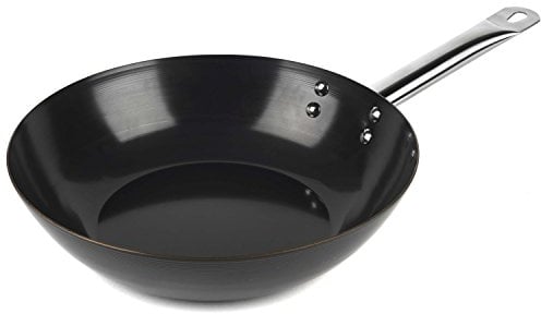 Russell Hobbs BW05468BS Infinity Preseasoned Carbon Steel Wok, 28 cm, Black