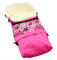 Rawstyle 3 in 1 Winterfußsack (Pink + Pinke Blumen) 110cm & 85cm *Muster* aus LAMMWOLLE für Kinderwagenschale, Kinderwagen, Schlitten und Buggys Fußsack Wolle