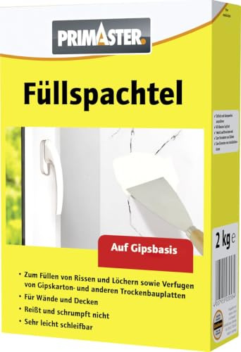 Primaster Füllspachtel 2kg auf Naturgipsbasis Füllen, Glätten, Kleben Innen
