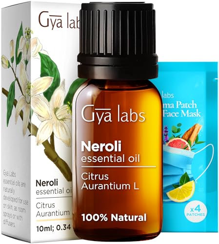 Gya Labs Ätherisches Neroliöl für Diffusor – Natürlicher Duftstoff Neroliöl für die Haut, Aromatherapie, Seifen- und Kerzenherstellung – Frischer Blumenduft – 100% natürlich (10 ml)