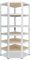 shelfplaza® HOME Eckregal Schwerlast 200x70x40cm Weiß/Metallregal Stehend 6 Böden Je 145kg Tragkraft/Corner Shelf Schwerlastregal Ecke/Steckregal