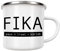 artboxONE Emaille Tasse Fika Paus Livet Kärlek von AB1 Edition - Emaille Becher Typografie