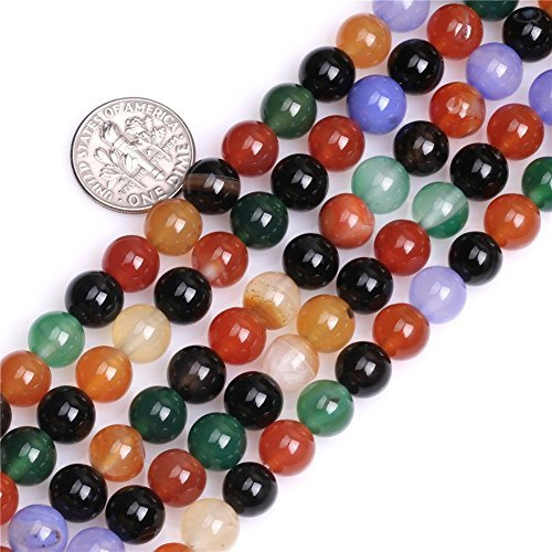 6mm Natural Rainbow Agate Beads Round Gemstone Loose Beads for Jewellery Making (63-66pcs/strand)