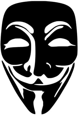 Anonymous 16x11cm Aufkleber Golf Maske Auto Hack Guy Fawkes Occupy Sticker Decal in 18 Farben