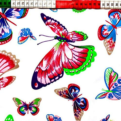Pingianer 11,99€/m Schmetterling 100% Baumwolle Baumwollstoff Kinder Meterware Handwerken Nähen Stoff (Schmetterling, 100x160cm (11,99€/m))