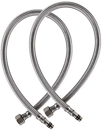 Weirun Monobloc Mixer Tap Connector M10 x 1000mm 1/2 BSP Flexible Hose Pipe Tap Tails for MonoBlock Basin Kitchen Sink Taps, 2 Pcs