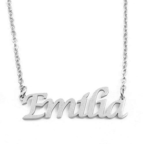 KL Kigu Emilia Silberten Namenskette Personalisiert Damen Halskette Mit Namen Fashion Schmuck Geschenk Fur Freundin Mutter Schwester