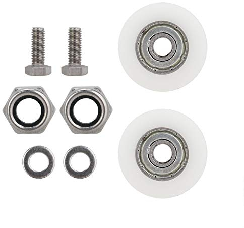 Greenhouse Sliding 30mm 1.18 inch Door Roller Kit,Greenhouse Door Wheels Replacement Glass Roller Kits Round Groove Nylon Pulley Wheels for Slide Gate Green House