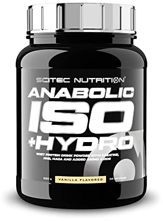 Scitec Nutrition Anabolic Iso+Hydro - Mezcla de proteína de suero - con creatina Maca y aminoácidos - Complejo ZMB6 para el mantenimiento de la testosterona, 920 g, Vainilla