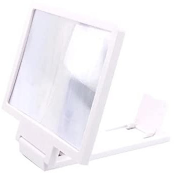 Handy-Bildschirmlupe, Telefon-Videobildschirm-Verstärker, Smartphone-Projektor, Bildschirm-Vergrößerungsglas, Telefon-Lupe für Kinofilmvideos, HD-Bildschirmverstärker, Projektorhalter (Weiß)