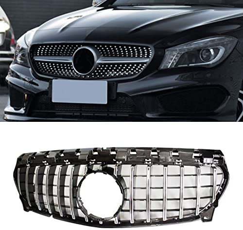 HZTWFC Nero Argento GT Griglia Anteriore Materiale ABS Griglie Per Mercedes Classe CLA W117 CLA117 CLA200 220 260 2014-2019
