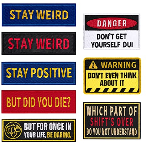 bvya 8 Stück bestickte Aufnäher zum Aufbügeln auf der Rückseite Emblem Abzeichen Aufnäher für Biker Motorrad Rucksack Kappen Hüte Uniform