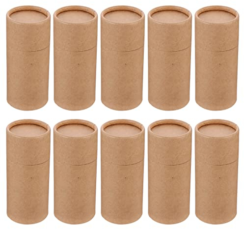 Healifty Essential Oil Bottle Packaging Box Kraft Paper Round Tubes for Storage and Set of 10 Practical Kraft Paperboard Containers for Oils Incense and Tea