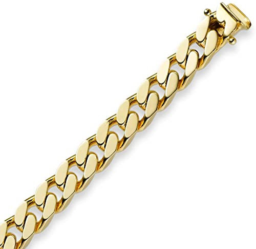 7mm Armband Armkette Panzerarmband 750 Gold Gelbgold 21cm Herren Goldarmband